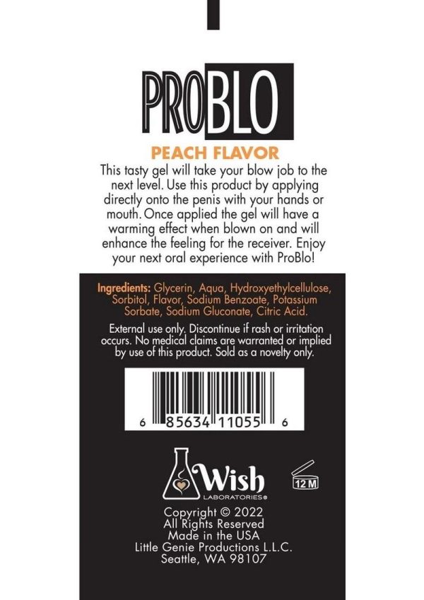 ProBlo Oral Pleasure Flavored Gel 1.5oz - Peach