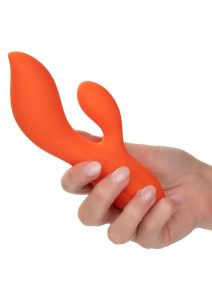 Stella Liquid Silicone Dual Teaser Rechargeable Vibrator - Orange