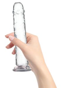 Addiction Crystal Addiction Vibrating Vertical Dong 9in - Clear