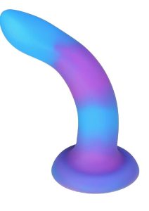 Addiction Rave Silicone Glow In The Dark Dildo 8in - Blue/Purple
