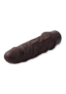 Dr. Skin Platinum Collection Silicone Dr. Robert Vibrating Dildo 7in - Chocolate