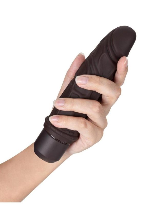 Dr. Skin Platinum Collection Silicone Dr. Robert Vibrating Dildo 7in - Chocolate