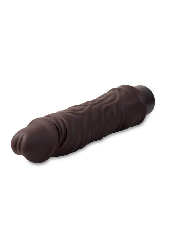 Dr. Skin Platinum Collection Silicone Dr. David Vibrating Dildo 8in - Chocolate