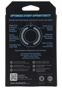 OptiMALE Flexisteel Soft Silicone With Inner Metal Core Cock Ring 35mm - Black