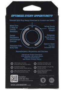 OptiMALE Flexisteel Soft Silicone With Inner Metal Core Cock Ring 35mm - Blue