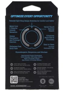 OptiMALE Flexisteel Soft Silicone With Inner Metal Core Cock Ring 43mm- Black
