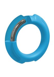 OptiMALE Flexisteel Soft Silicone With Inner Metal Core Cock Ring 43mm - Blue