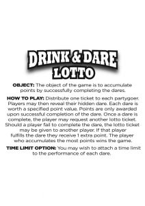 Happy F`n Birthday Lotto Dare Game