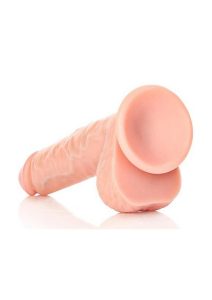 RealRock Straight Realistic Dildo with Balls and Suction Cup 7in - Vanilla
