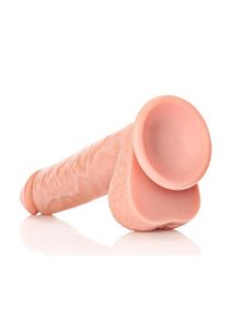 RealRock Straight Realistic Dildo with Balls and Suction Cup 10in - Vanilla