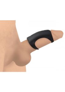 Trinity Men 7X G-Shaft Silicone Rechargeable Cock Ring with Remote Control - Black