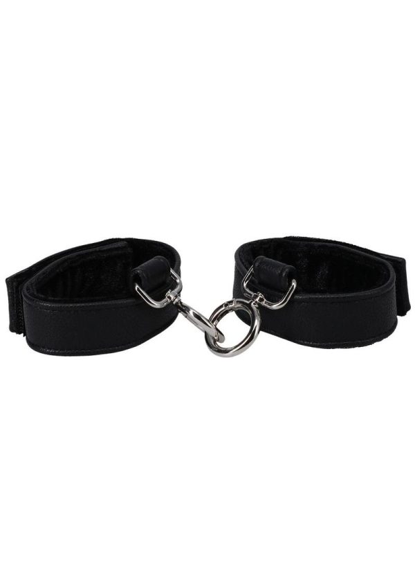In a Bag Vegan Leather Handcuffs - Black