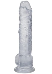 In a Bag Big Dick Dildo with Balls 8in - Clear