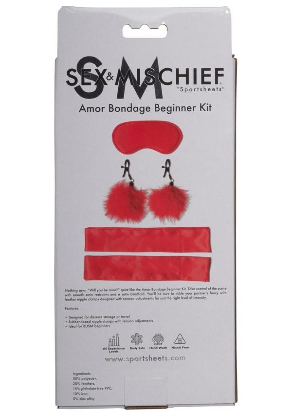 Sex and Mischief Amor Bondage Beginner Kit - Red/Black
