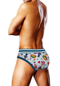 Prowler Bears with Hearts Brief - Medium - Blue