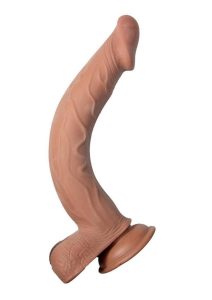 Realcocks Dual Layered Bendable Dildo 10in - Chocolate
