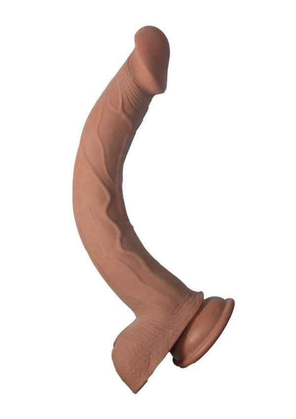 Realcocks Dual Layered Bendable Dildo 11in - Chocolate