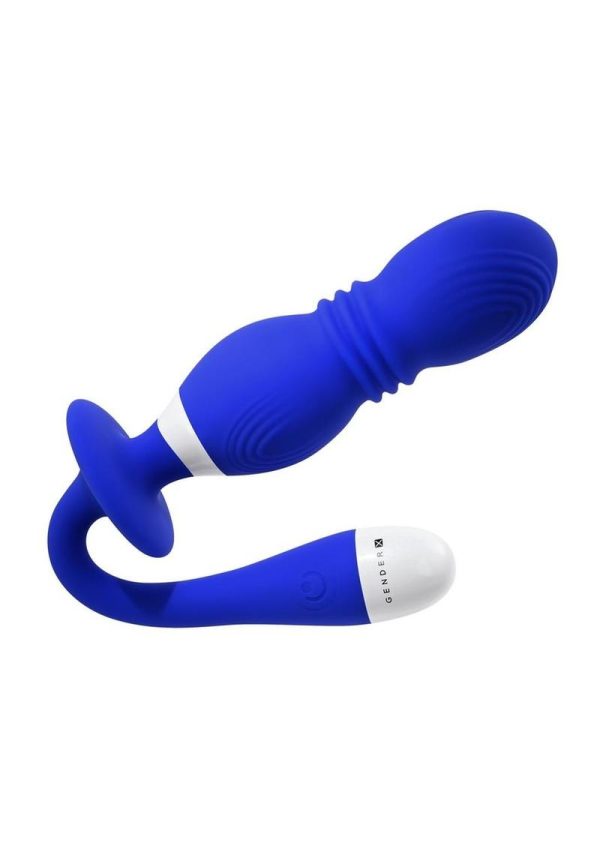 Gender X Play Ball Rechargeable Silicone Thrusting Probe - Blue