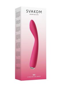 Svakom Iris Silicone G-Spot Rechargeable Vibrator - Plum Red/Silver