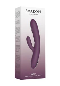 Svakom Avery Silicone Dual Stimulating Rechargeable Vibrator - Violet