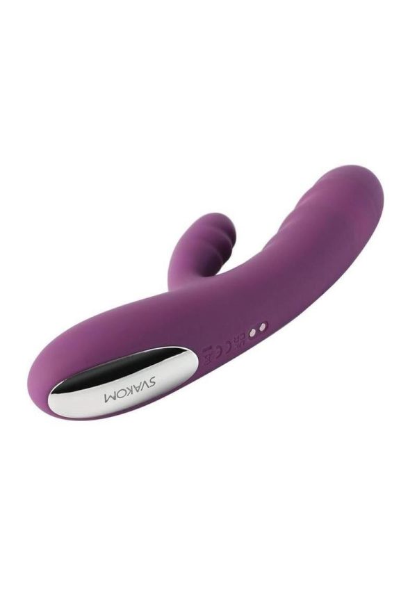 Svakom Avery Silicone Dual Stimulating Rechargeable Vibrator - Violet