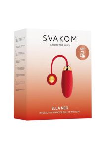 Svakom Ella Neo Silicone Interactive Bullet Vibrator - Red/Gold