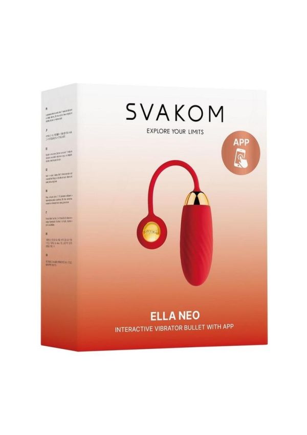 Svakom Ella Neo Silicone Interactive Bullet Vibrator - Red/Gold