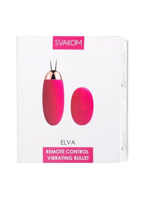 Svakom Elva Bullet Vibrator with Remote Control - Plum Red/Gold