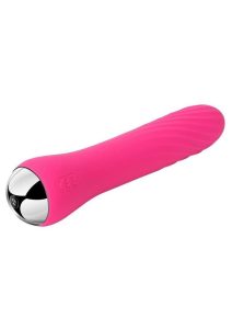 Svakom Anya Silicone Heating Vibrator - Plum Red/Silver