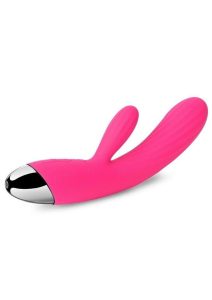 Svakom Angel Rechargeable Silicone Heating Rabbit Vibrator - Plum Red/Silver