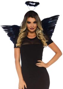 Leg Avenue Angel Wings Kit - OS - Black
