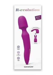 R-evolution Rechargeable Silicone Wand with Attachment - Sweet Orchid