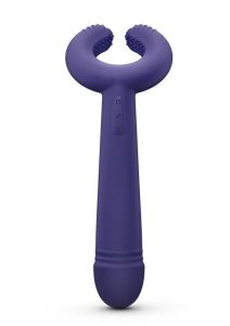 Please Me Rechargeable Silicone Vibrator - Moonlight Indigo
