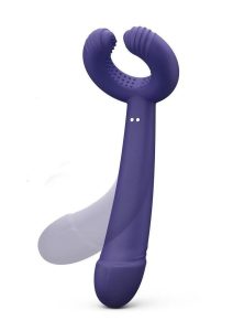 Please Me Rechargeable Silicone Vibrator - Moonlight Indigo