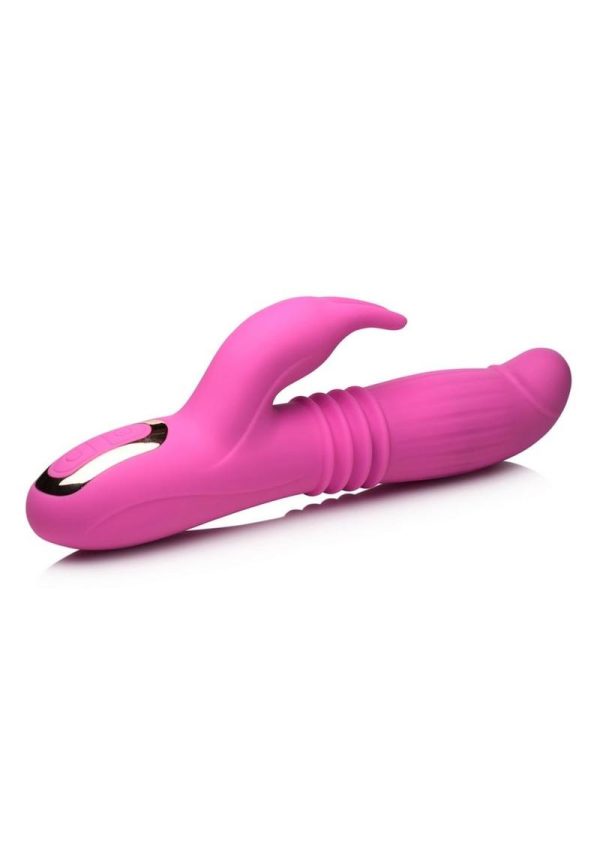Inmi Lil` Swell 35X Thrusting and Swelling Rechargeable Silicone Rabbit Vibrator - Pink