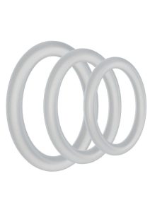 Rock Solid Perfect Present Silicone Cock Ring Holiday Edition (3 Pack) - Frost