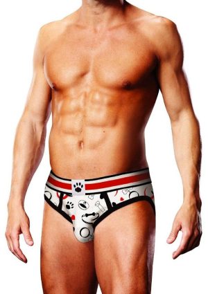Prowler Puppie Print Brief - Medium - White/Black