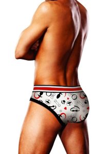 Prowler Puppie Print Brief - Large - White/Black