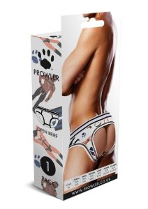 Prowler Leather Pride Open Brief - Large - White/Black