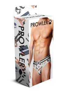 Prowler Leather Pride Brief - XXL - White/Black