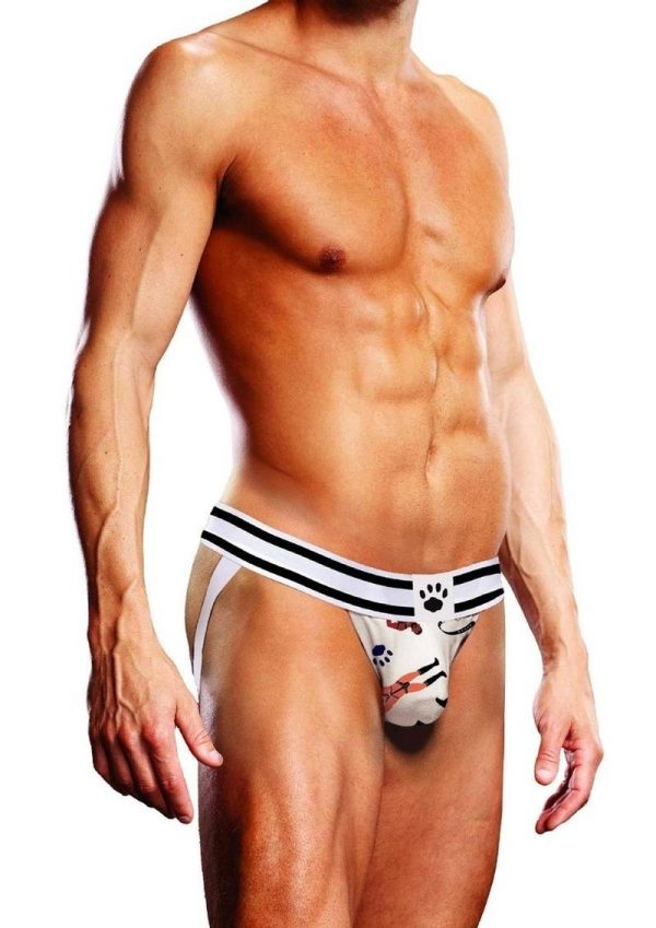 Prowler Leather Pride Jock - XXL - White/Black