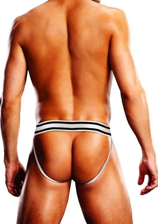 Prowler Leather Pride Jock - XXL - White/Black