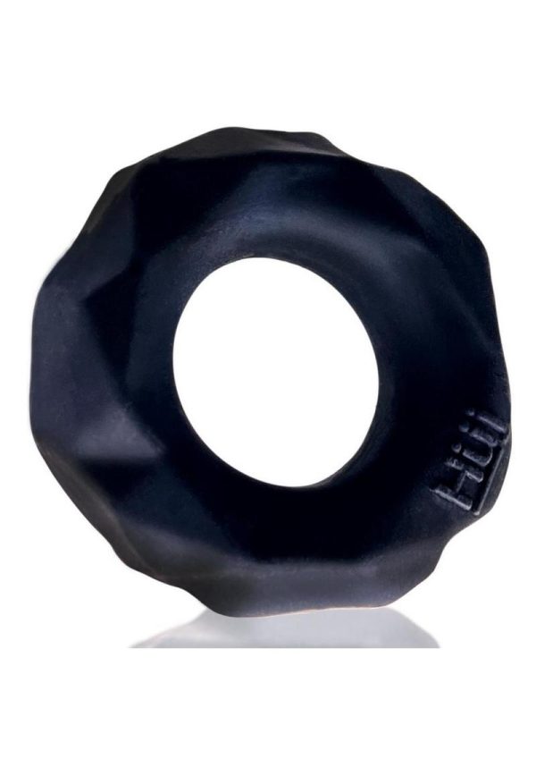 Hunkyjunk Fractal Tactile Cockring - Tar Ice Black