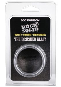 Rock Solid Brushed Alloy Aluminum Cock Ring - Medium - Silver