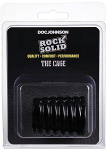 Rock Solid The Cage Textured Cock Cage - Black