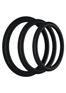Rock Solid Tri-Pack Rubber Gasket Cock Ring - Black