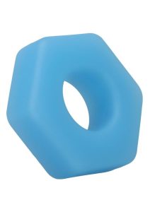 Rock Solid The Cog Silicone Cock Ring - Blue