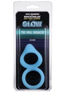 Rock Solid Dual Enhancer Glow in the Dark Silicone Ring - Blue