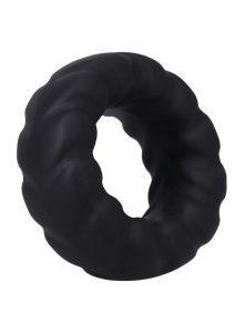 Rock Solid Fat Tire Silicone Cock Ring - Black