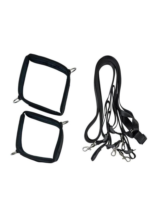 Punishment Bed Restraints (5 Piece Set) - Black